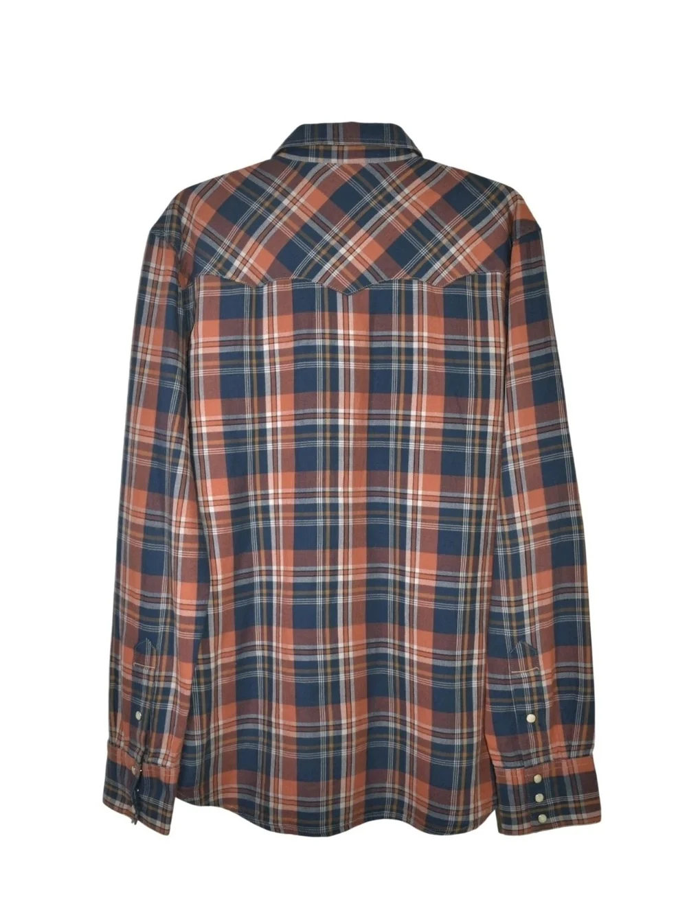 True Religion Men's Plaid Western Pearl Snap Button Cowboy Shirt Size XL